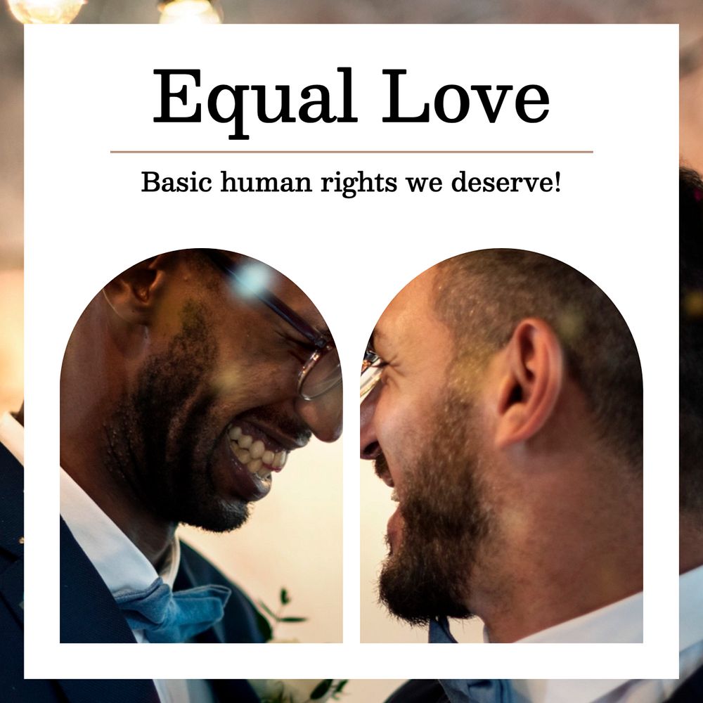 Equal love Instagram post template, editable text