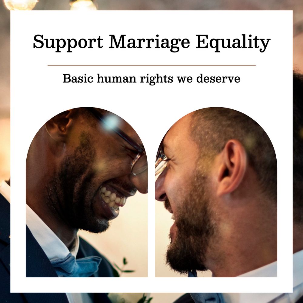 Support marriage equality Instagram post template, editable text