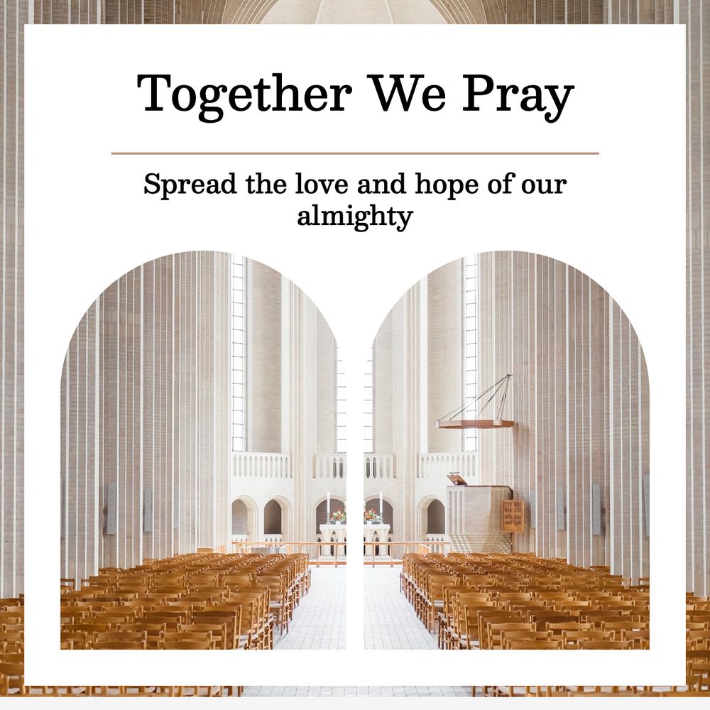 Together we pray Instagram post template, editable text