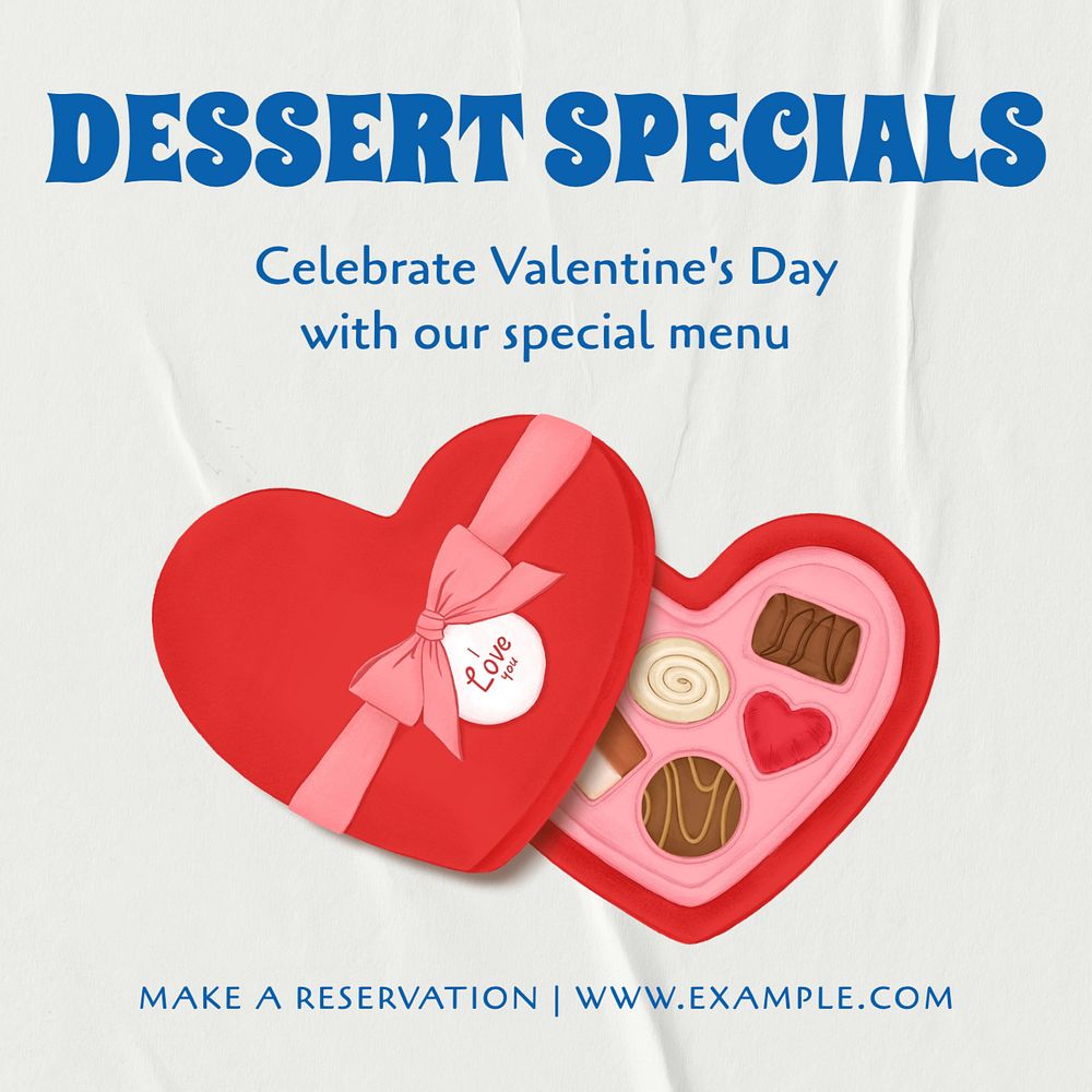 Dessert specials Instagram post template, editable text