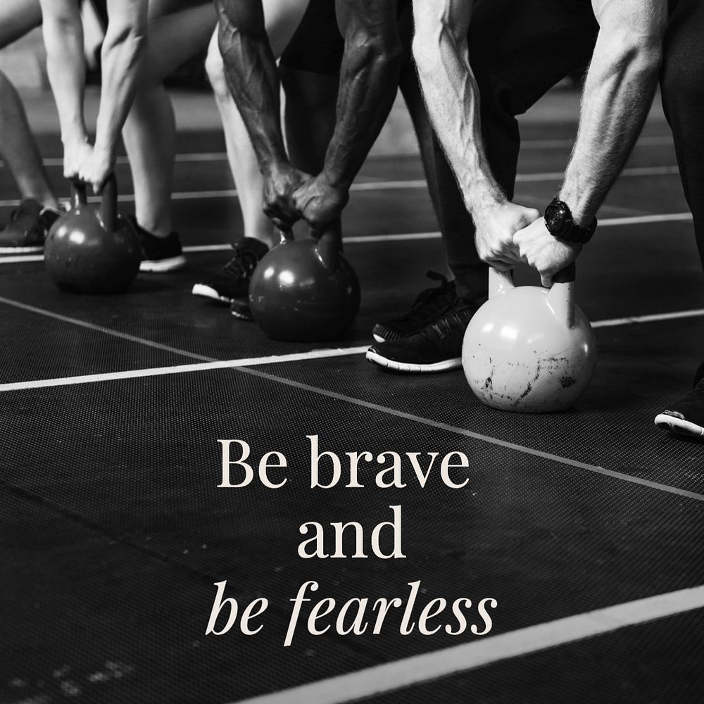 Brave and fearless Instagram post template, editable text