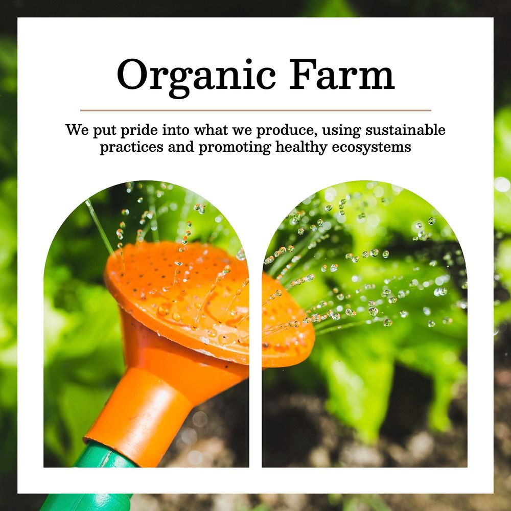 Organic farm Instagram post template, editable text