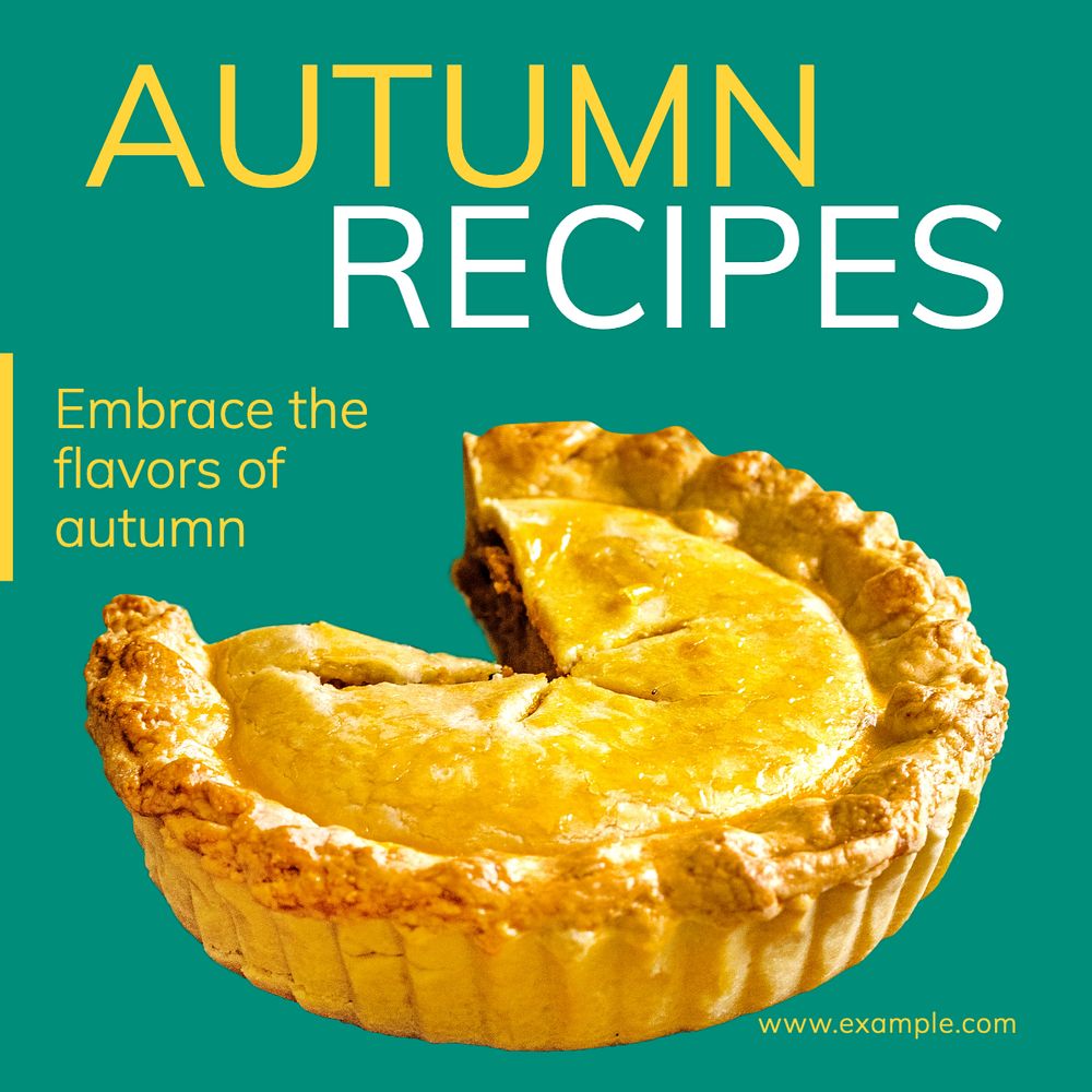 Autumn recipe Instagram post template, editable text