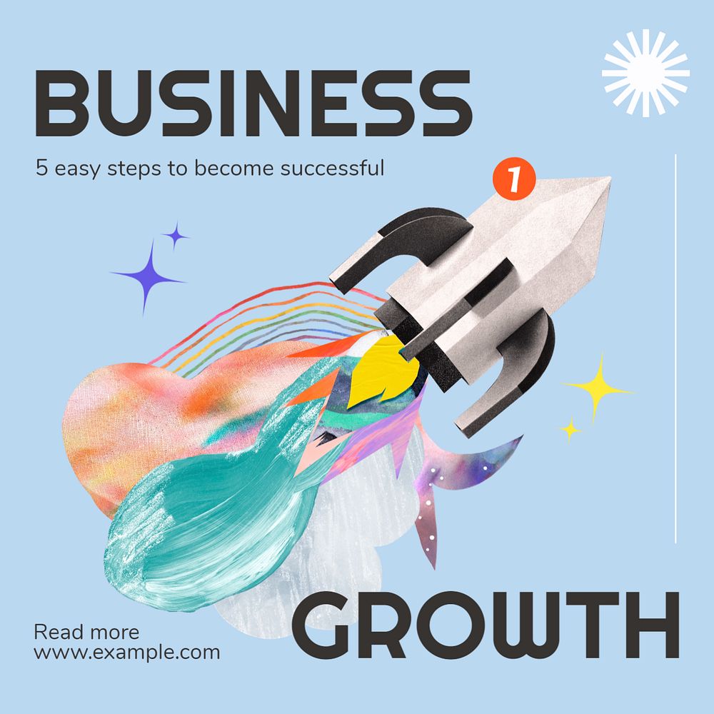 Business growth Instagram post template, editable text