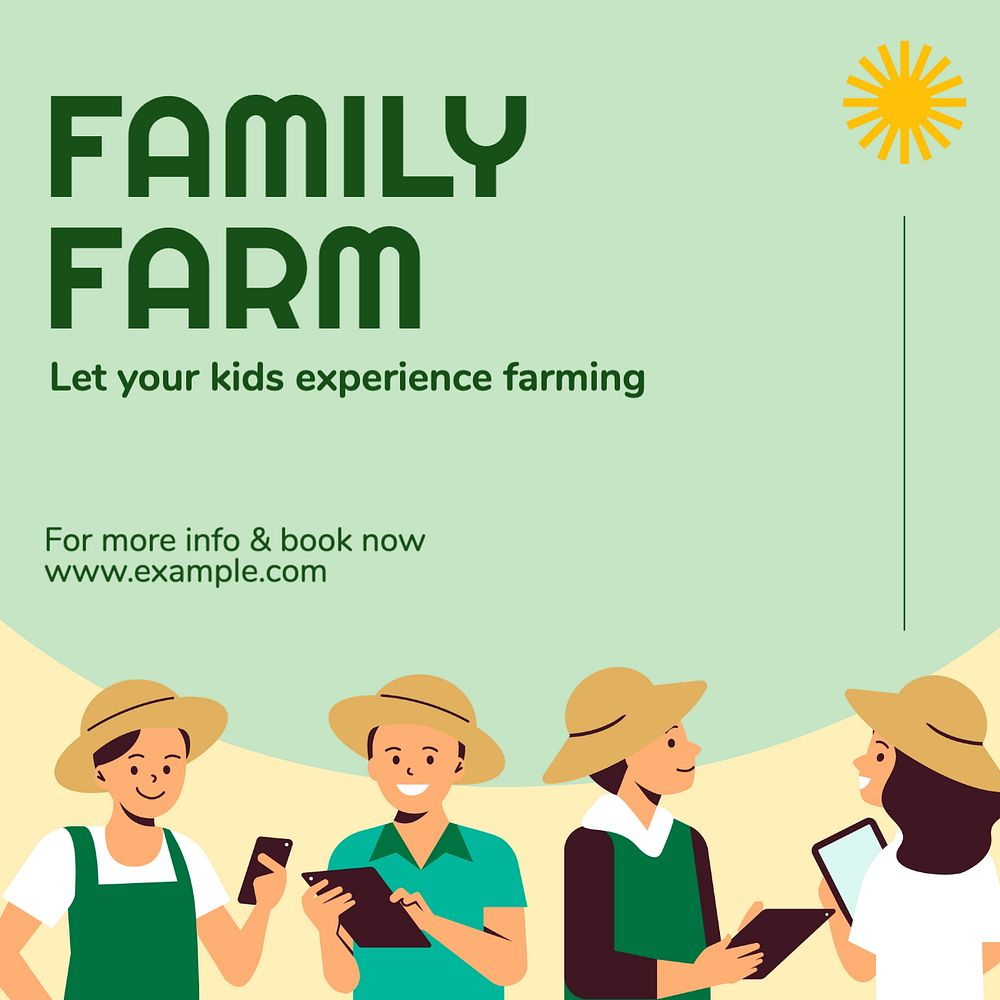 Family farm Instagram post template, editable text