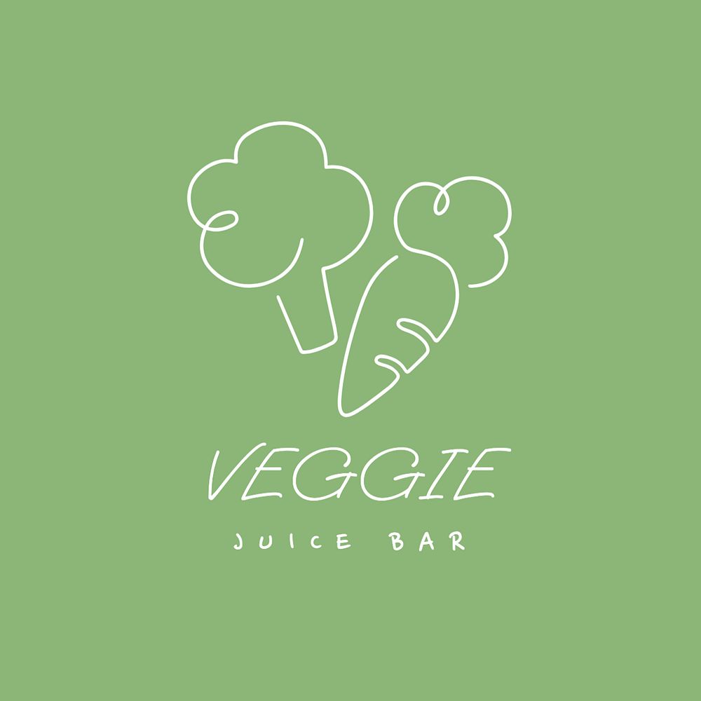 Juice bar editable logo, minimal line art design