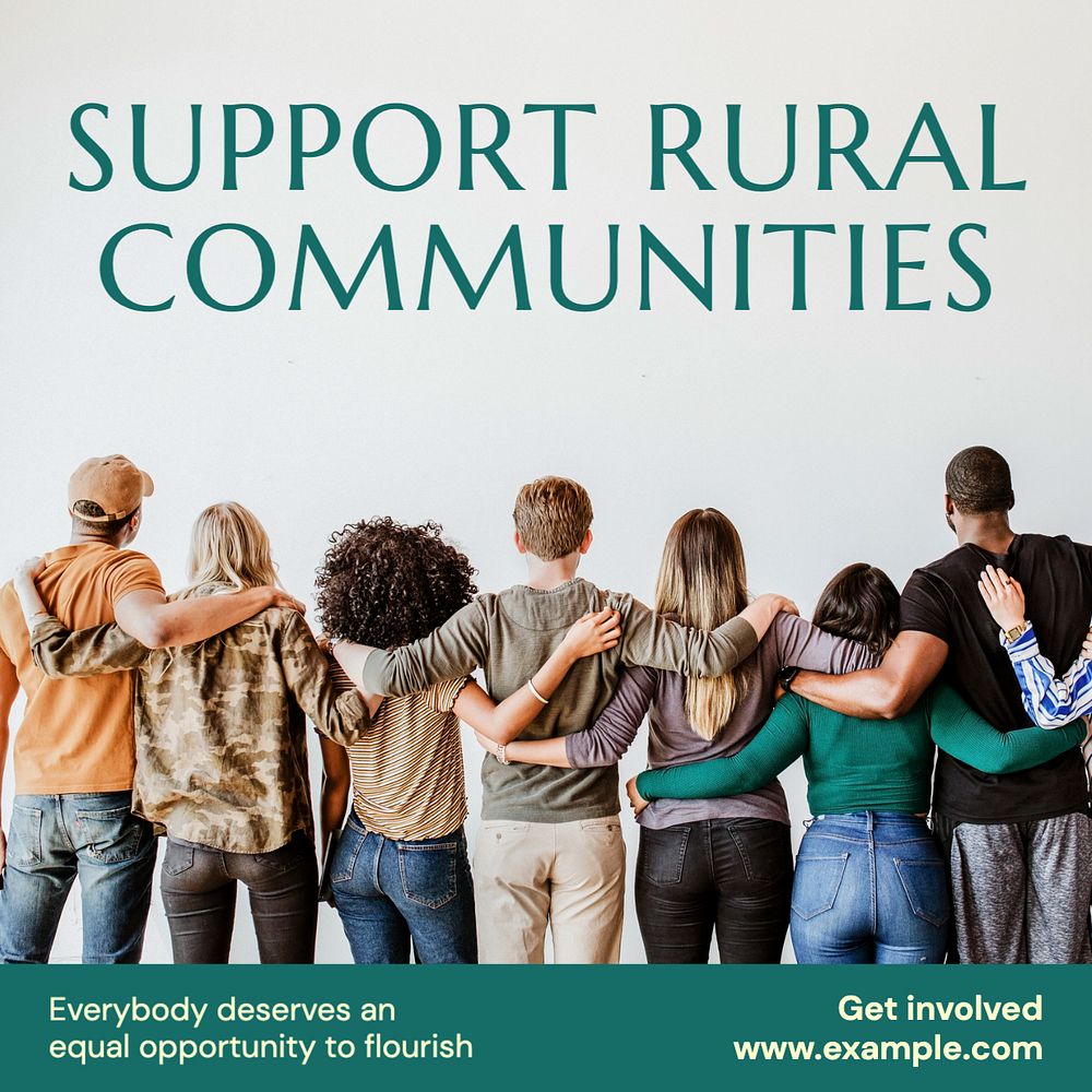 Support rural communities Instagram post template, editable text