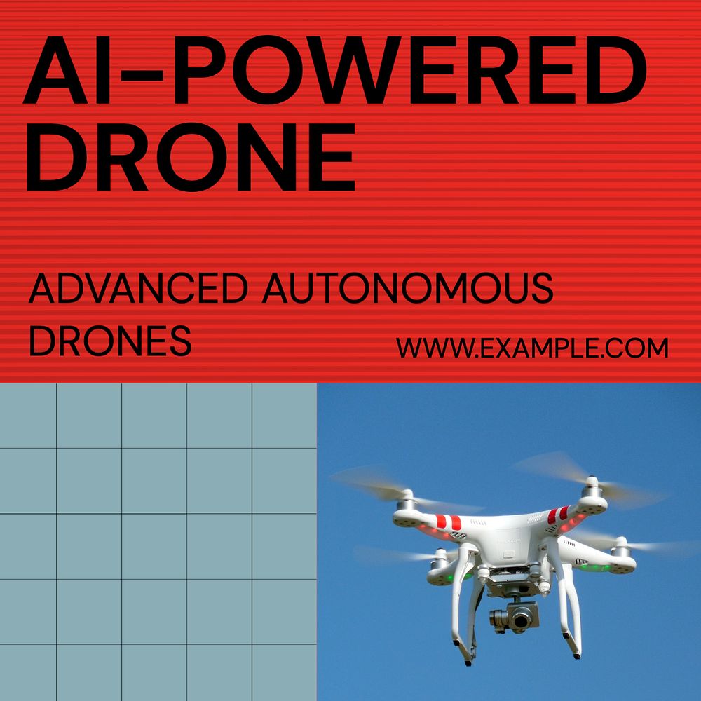 AI drone Instagram post template, editable text