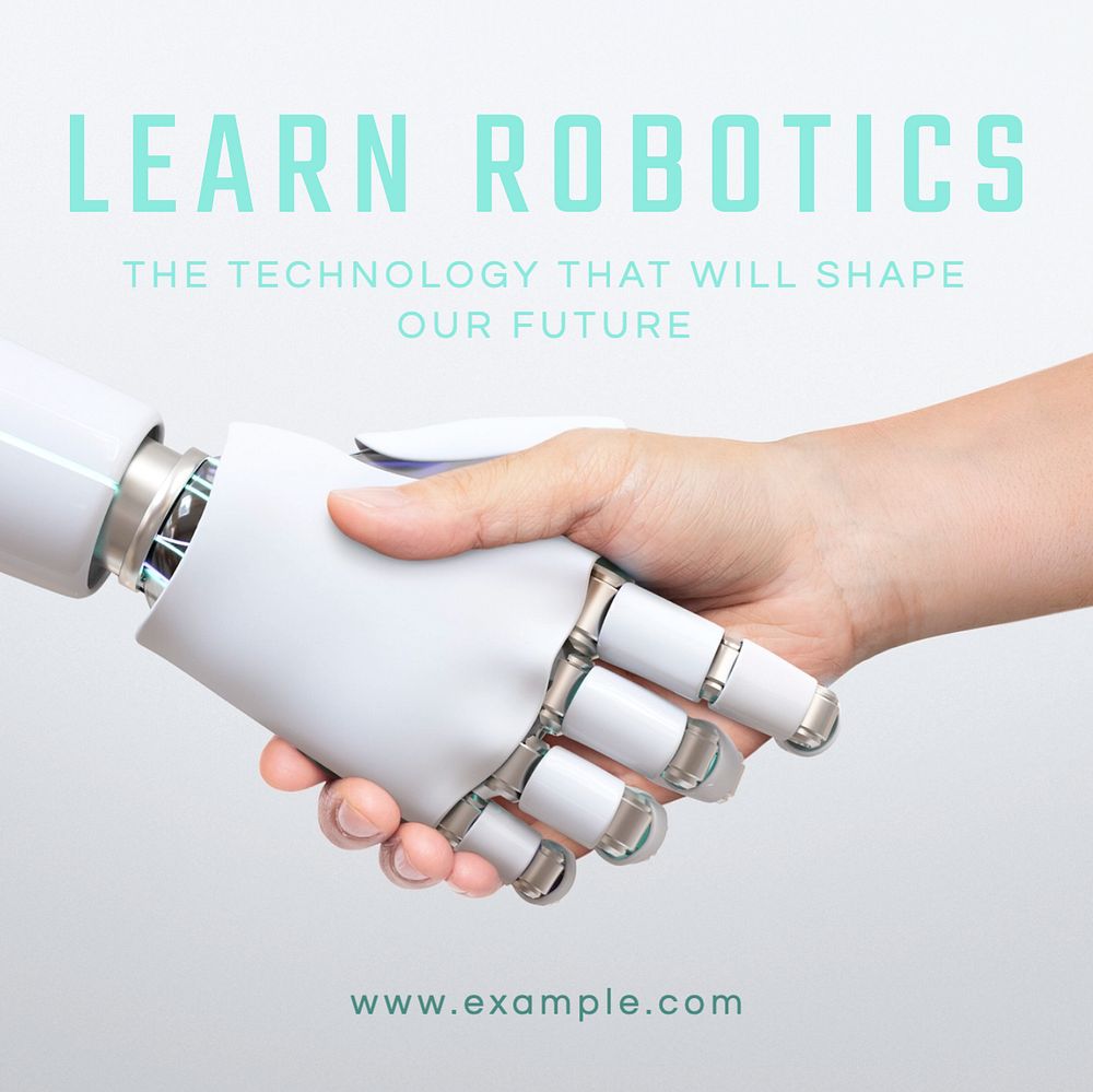 Learn robotics Instagram post template, editable text