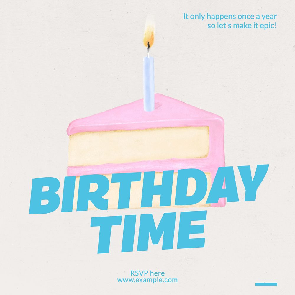 Birthday Instagram post template, editable text