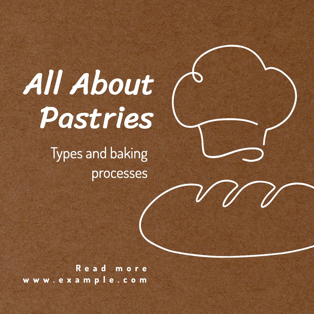 All about pastries Instagram post template, editable text