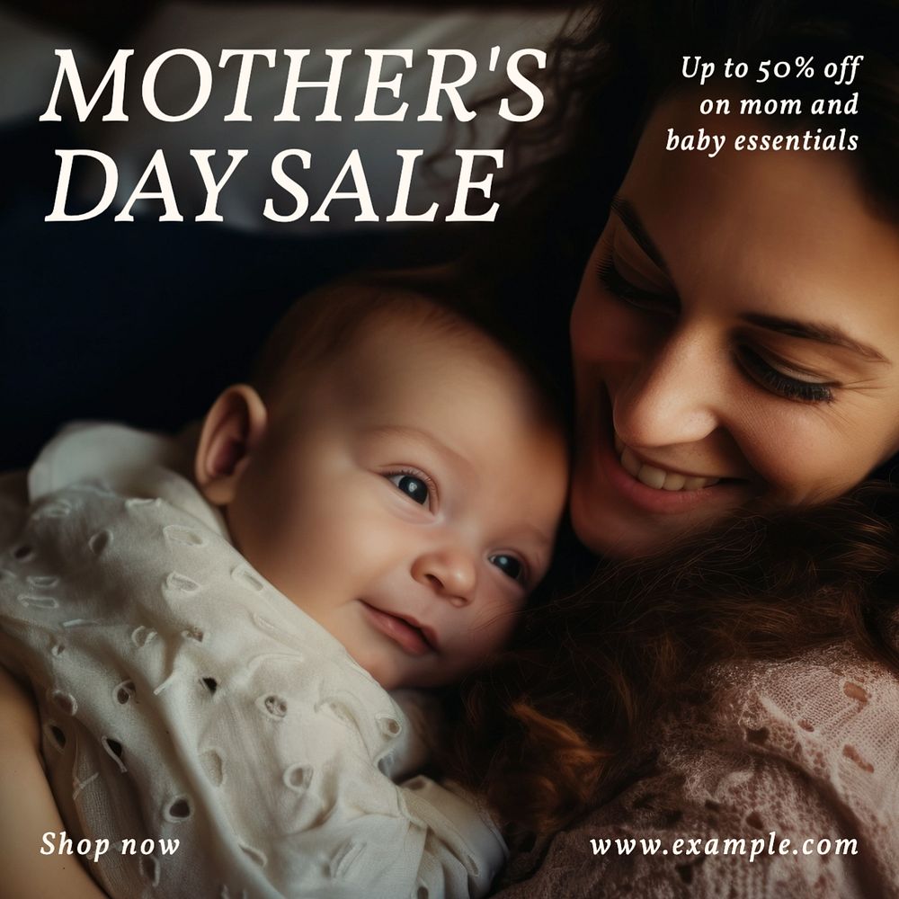 Mother's day sale Instagram post template, editable text