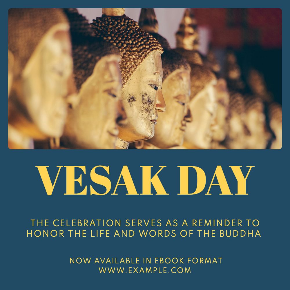 Vesak day Instagram post template, editable text