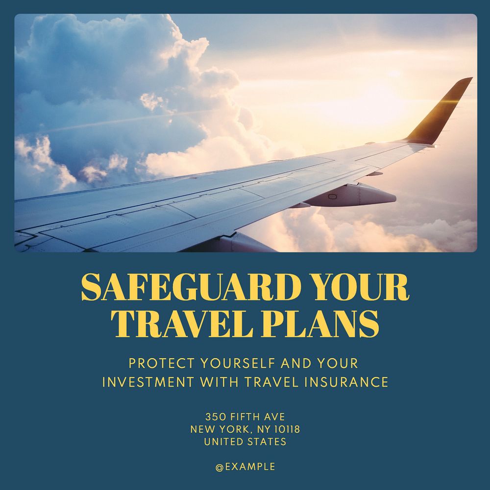 Travel safe Instagram post template, editable text