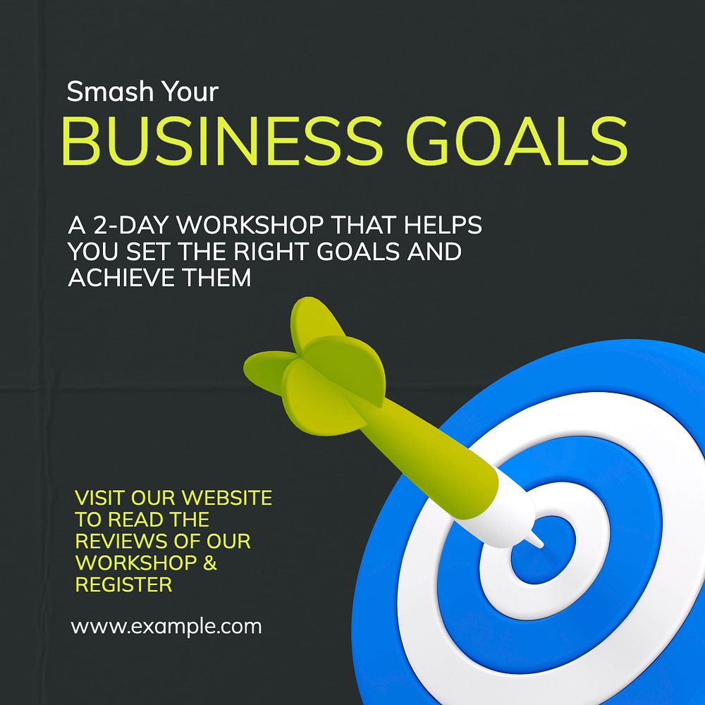 Business goal workshop Instagram post template, editable text