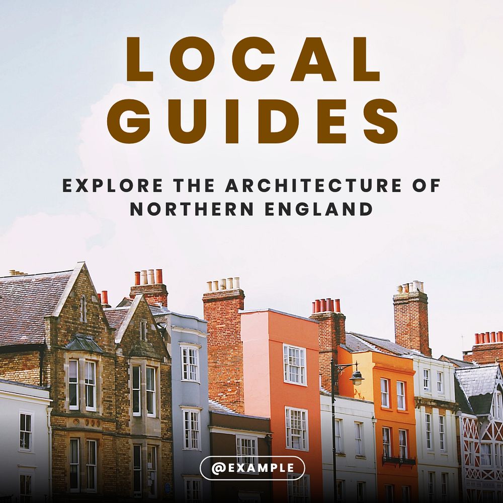 Local guides Instagram post template, editable text