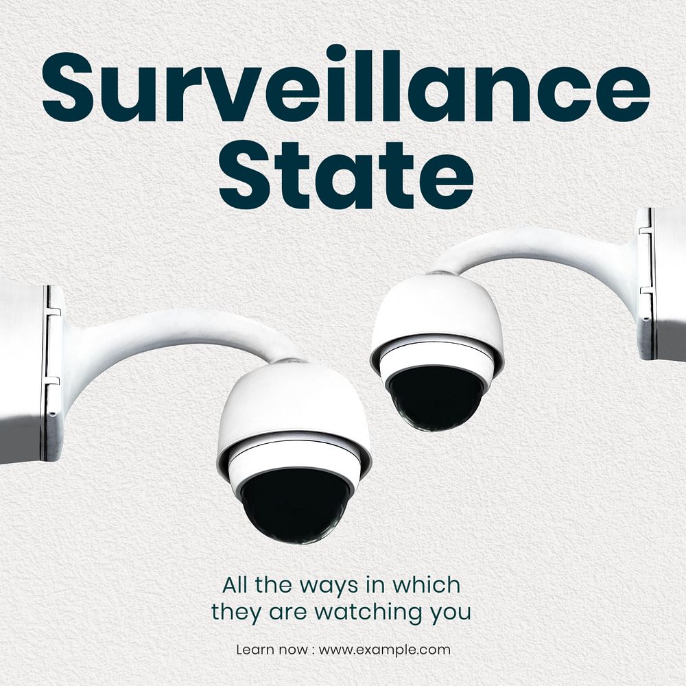 Surveillance Instagram post template, editable text