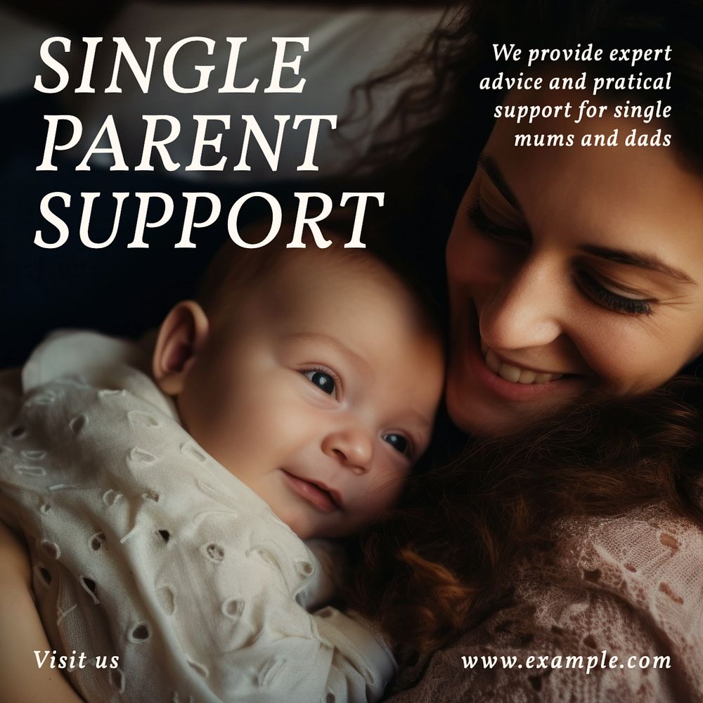 Charity for single parent families Instagram post template, editable text