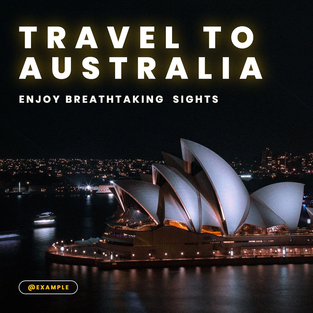 Australia travel Instagram post template, editable text