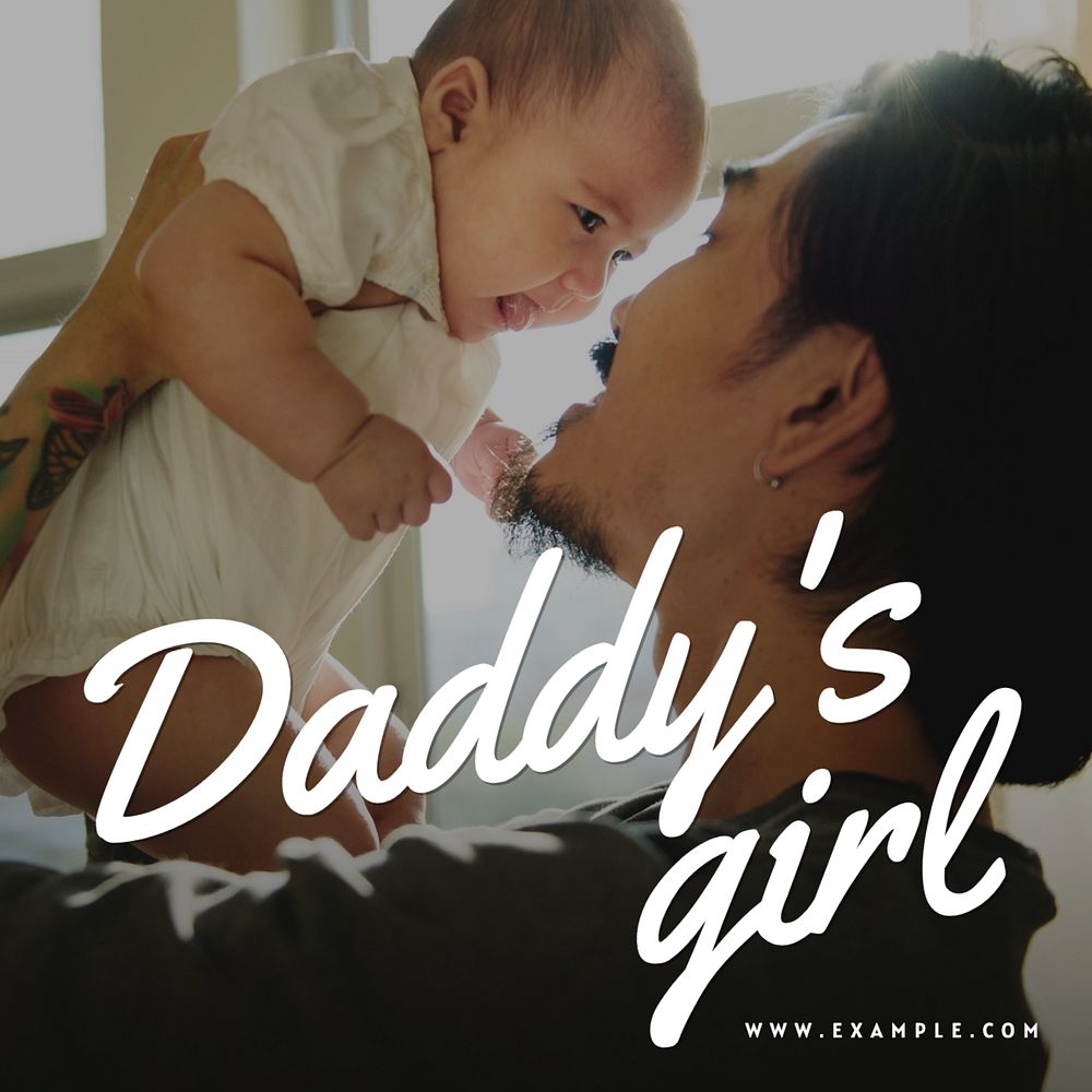 Daddy's girl Instagram post template, editable text