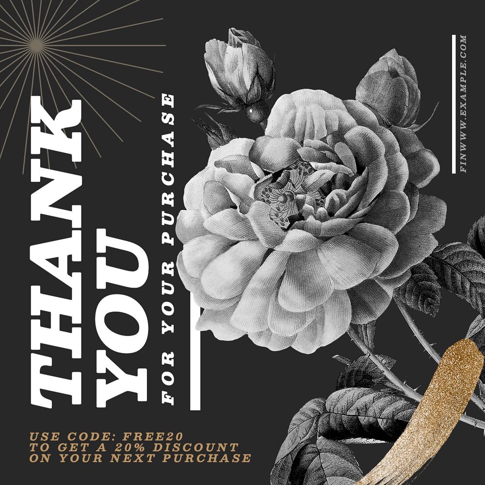 Thank you customers Instagram post template, editable text