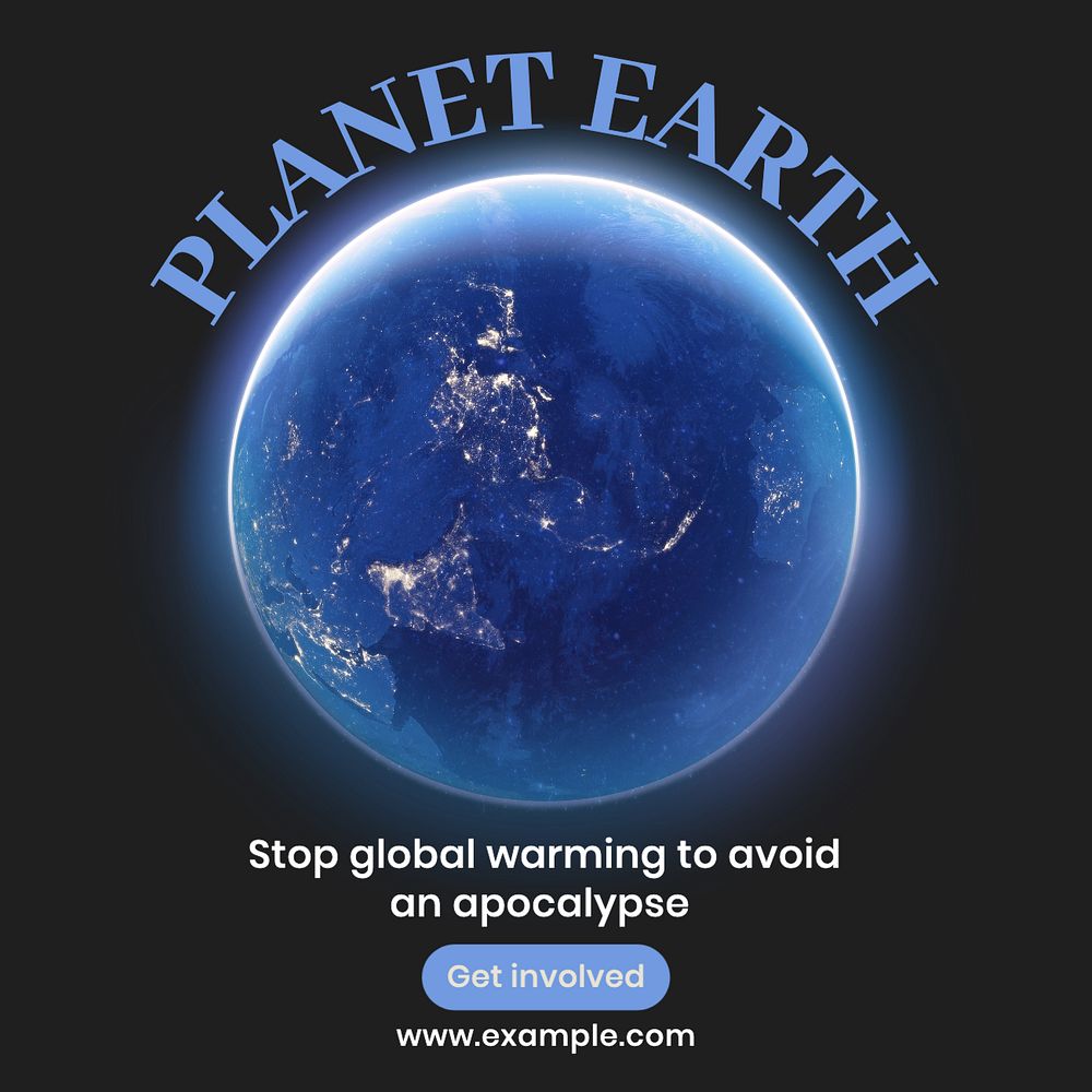 Global warming Instagram post template, editable text