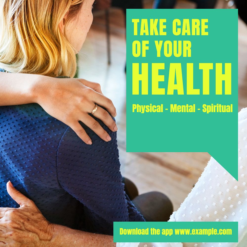 Health care Instagram post template, editable text