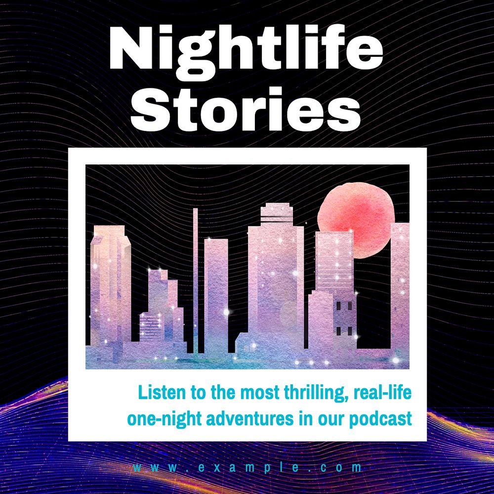 Nightlife stories Instagram post template, editable text