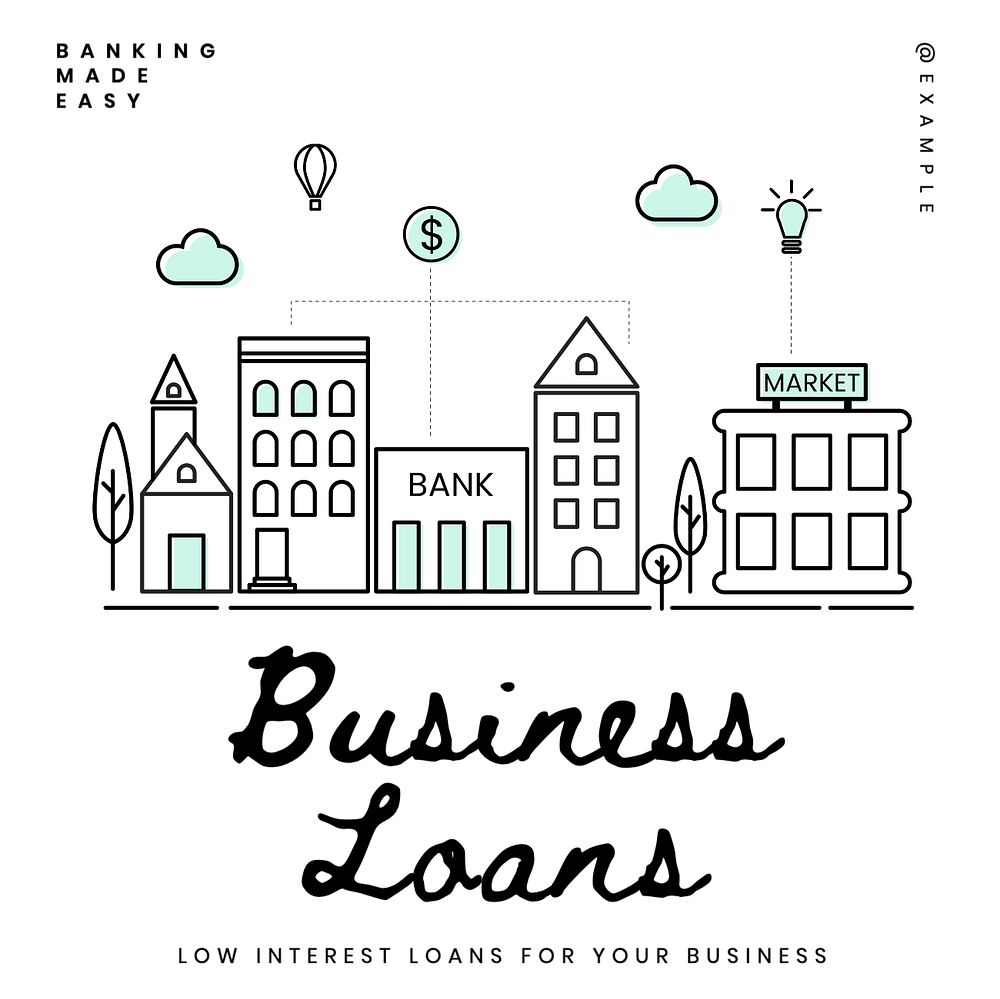 Business loans Instagram post template, editable text