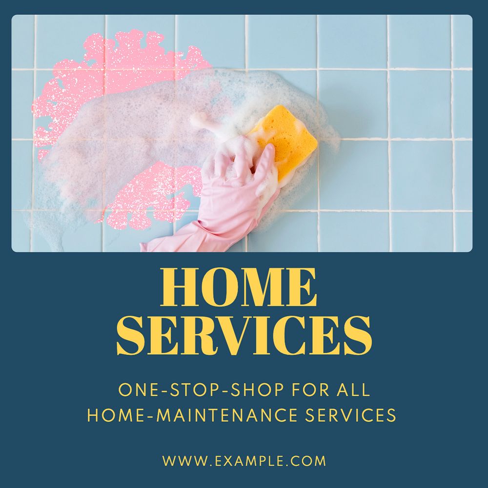 Home services Instagram post template, editable text