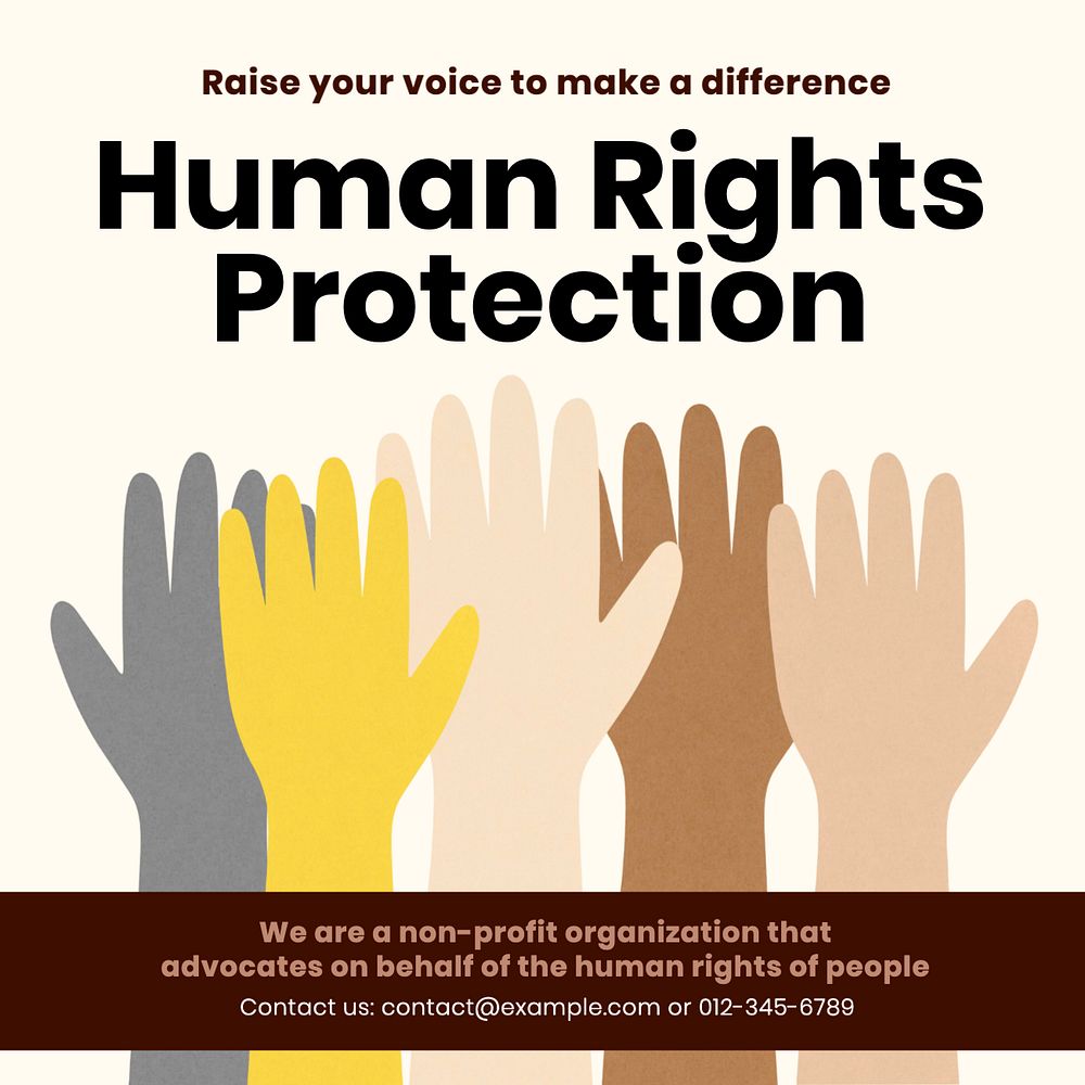 Human rights Instagram post template, editable text