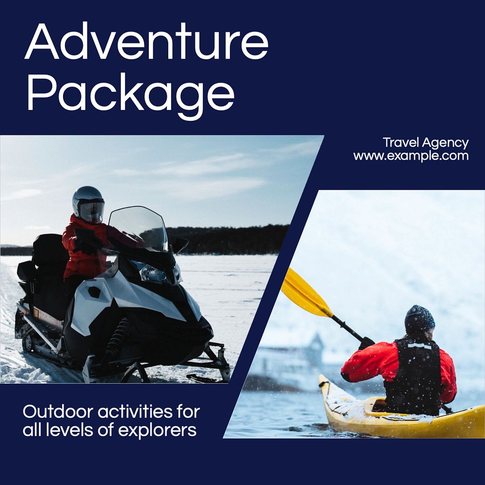 Adventure package  Instagram post template, editable text