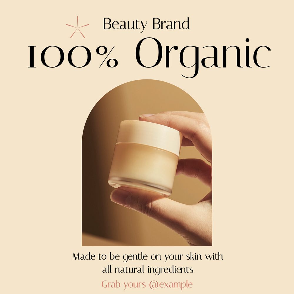 Organic beauty product Instagram post template, editable text