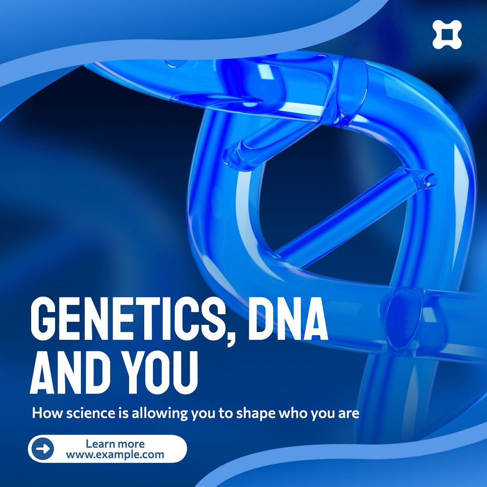 DNA test Instagram post template, editable text