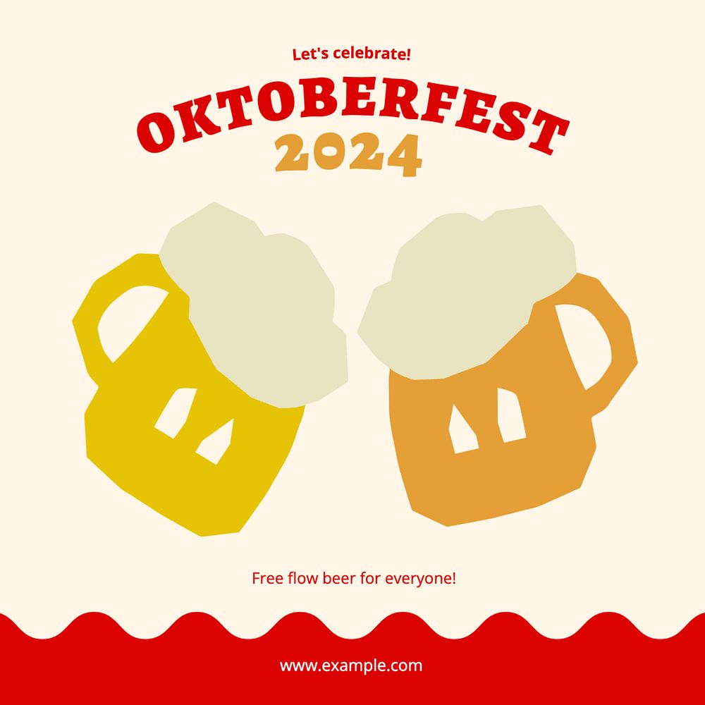 Oktoberfest celebration  Instagram post template, editable text