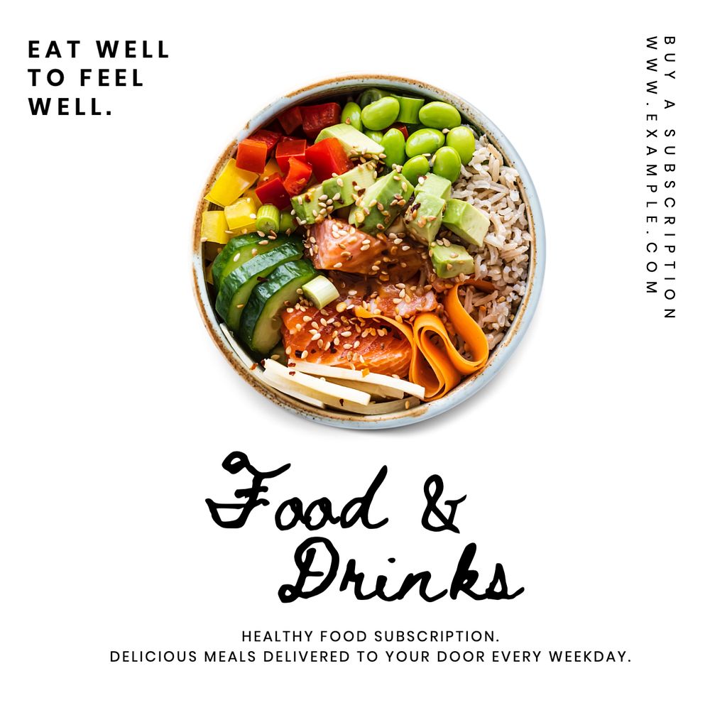 Food & drinks  Instagram post template, editable text