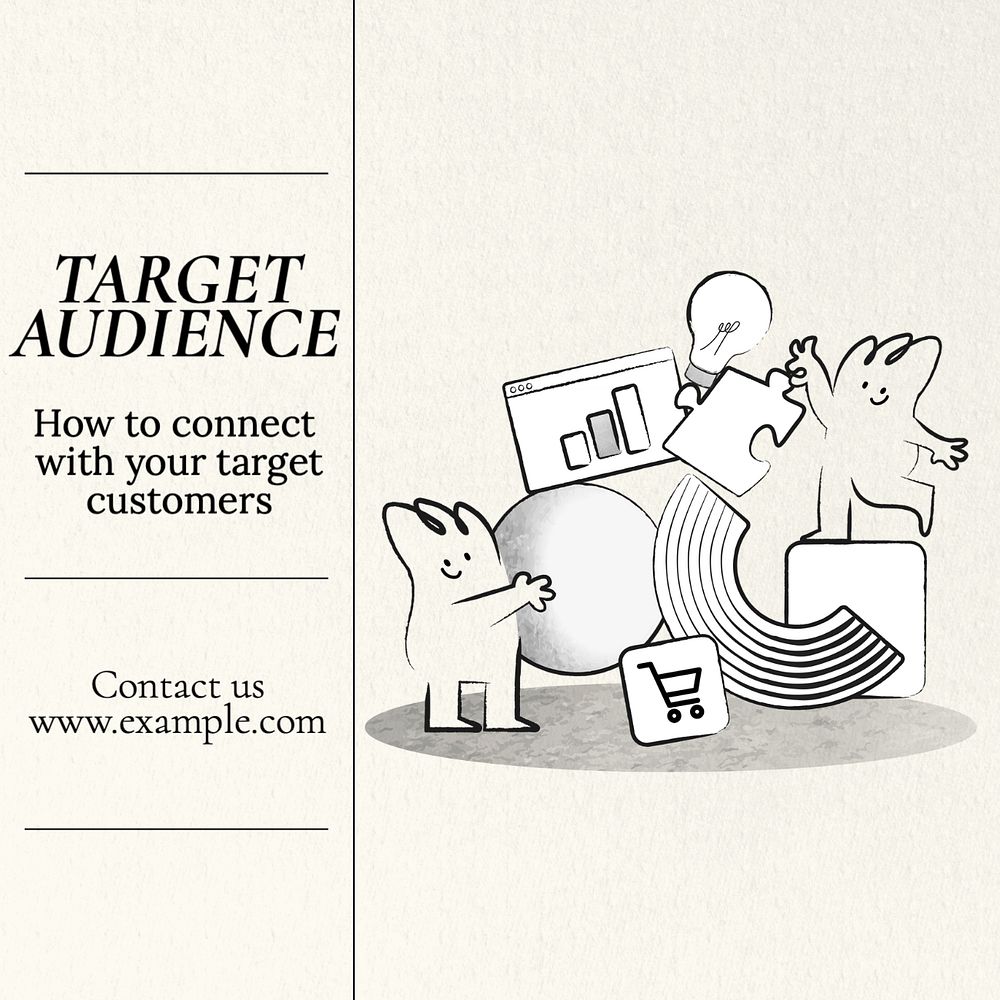 Target audience  Instagram post template, editable text