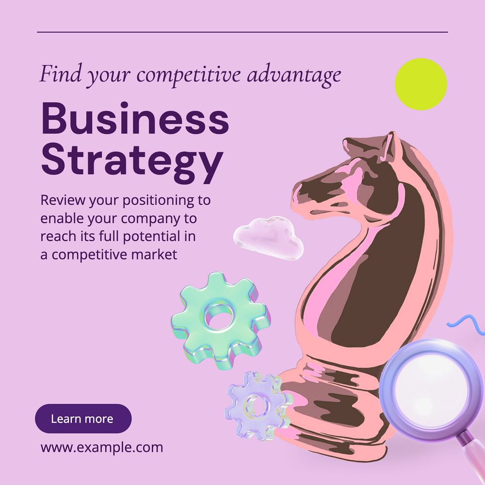 Business strategy Instagram post template, editable text