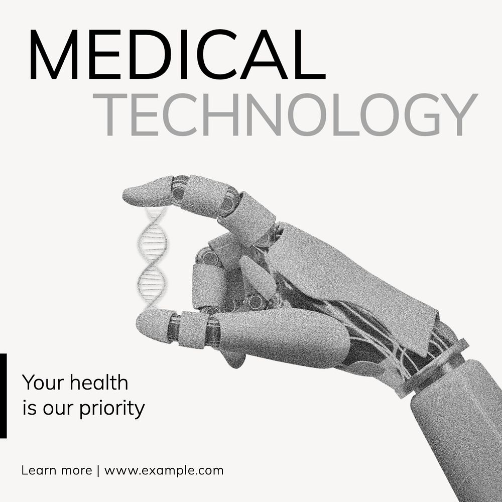 Medical technology Instagram post template, editable text