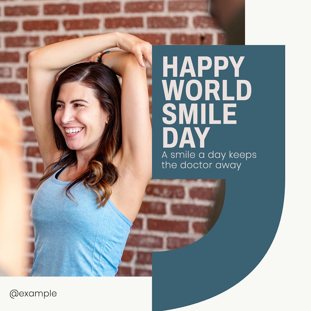 World smile day Instagram post template, editable text