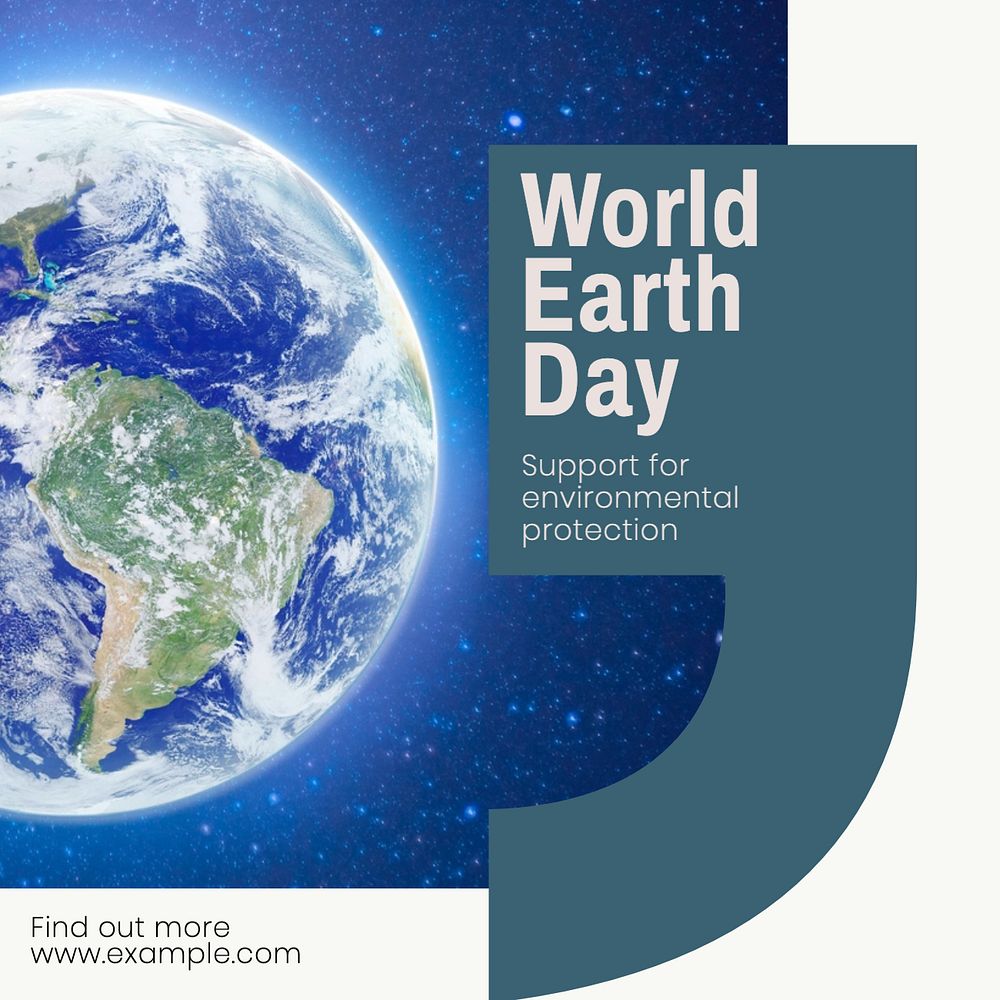 World earth day Instagram post template, editable text