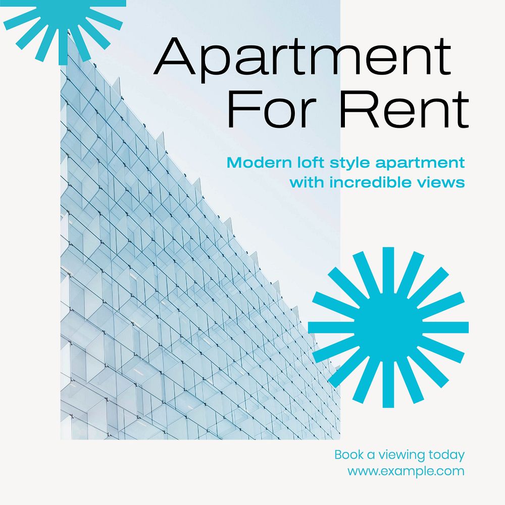 Apartment for rent Instagram post template, editable text