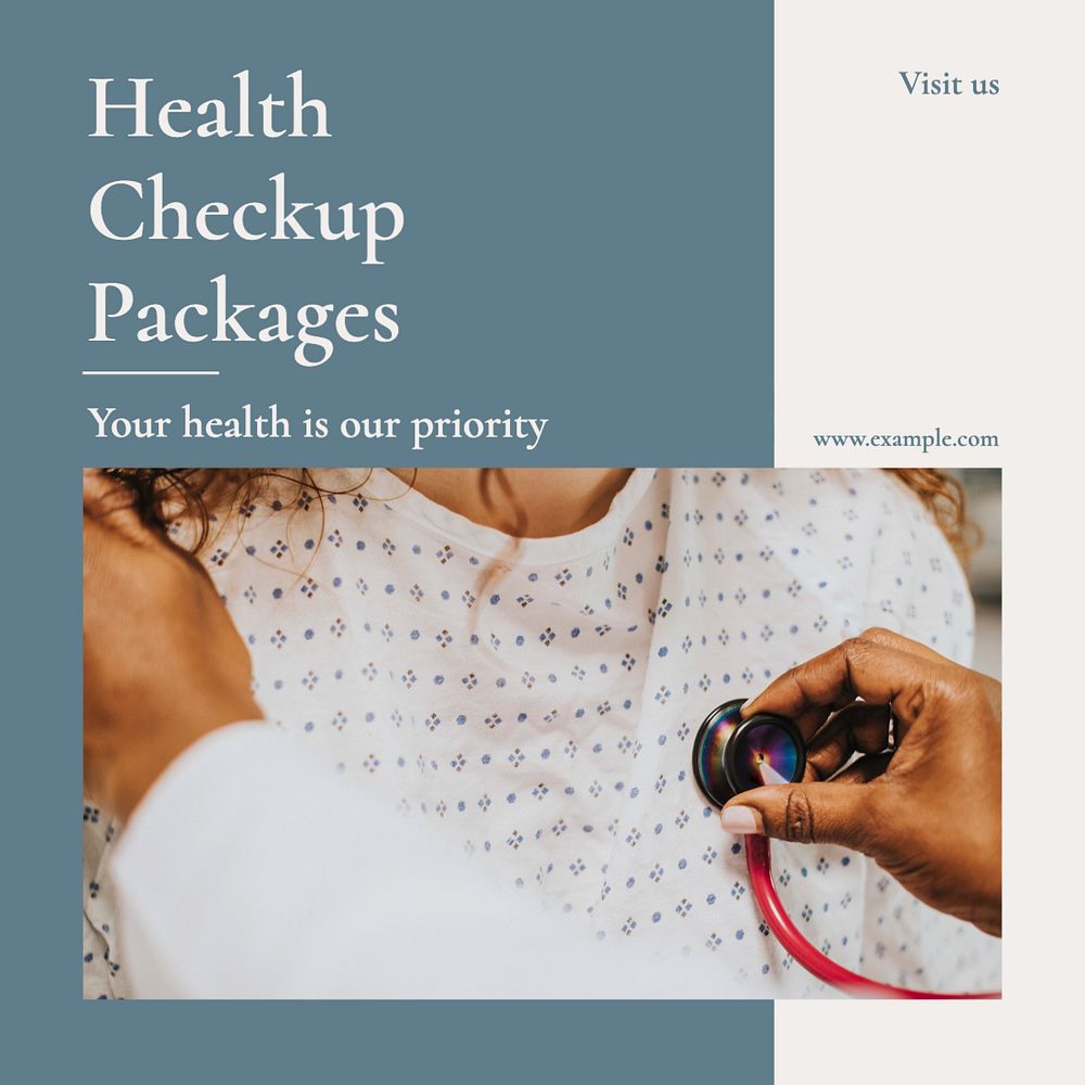 Health checkup packages Instagram post template, editable text