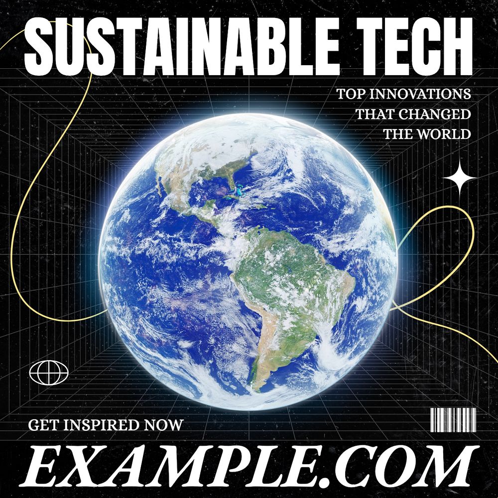 Sustainable tech Instagram post template, editable text