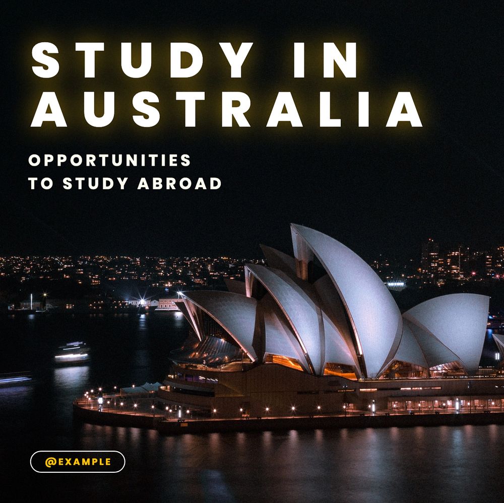 Study abroad Instagram post template, editable text