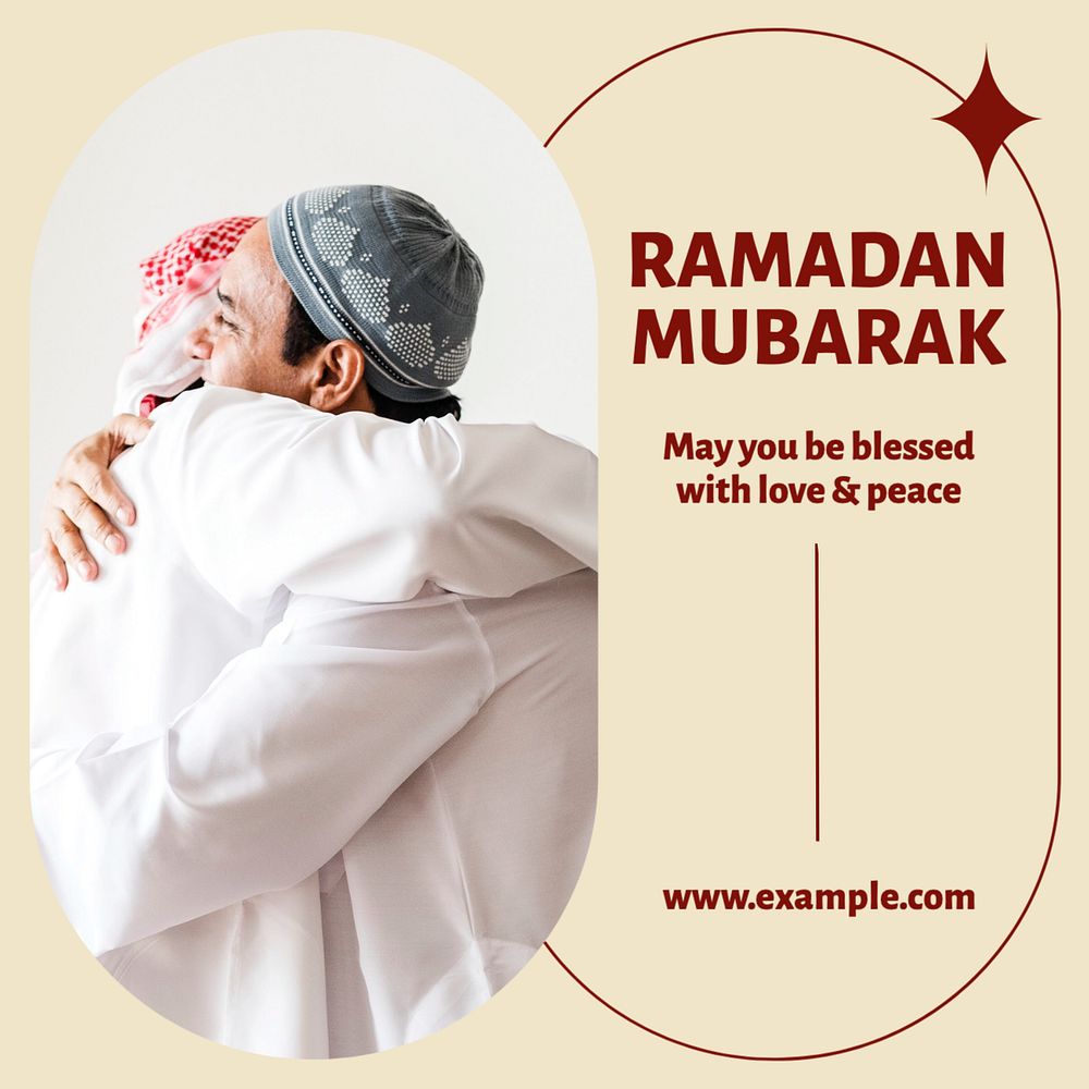 Ramadan mubarak  Instagram post template, editable text