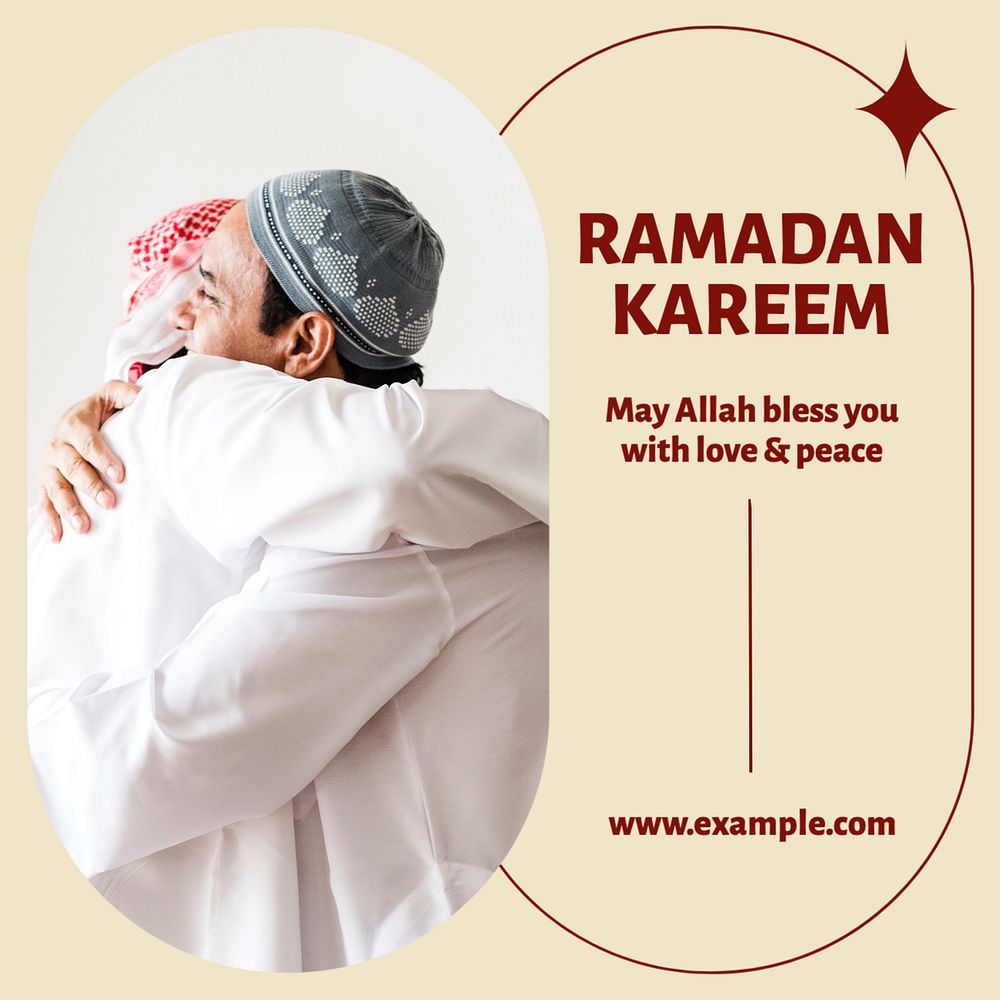 Ramadan Kareem  Instagram post template, editable text