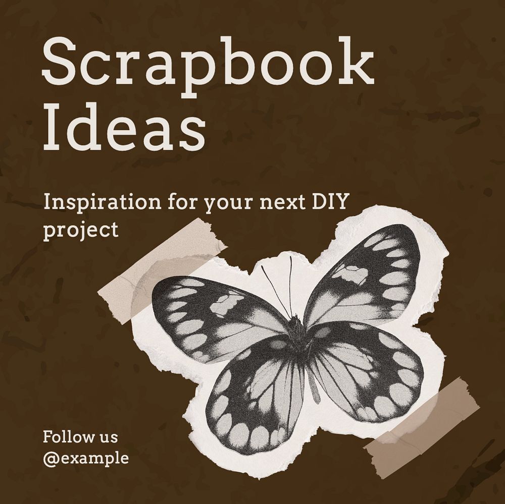 Scrapbook ideas Instagram post template, editable text