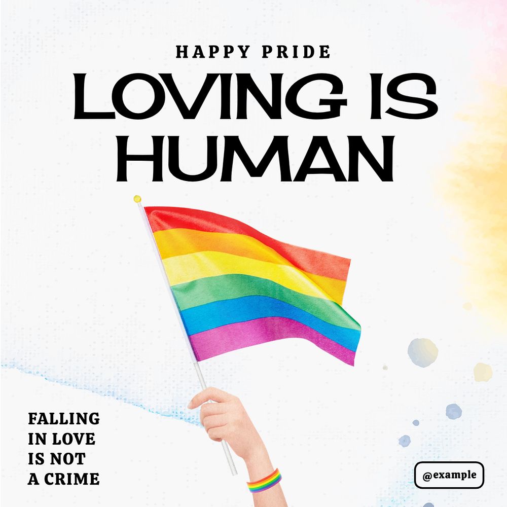 Happy pride  Instagram post template, editable text