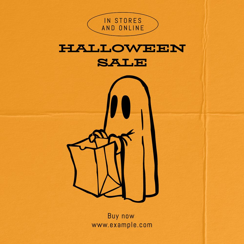 Halloween sale  Instagram post template, editable text